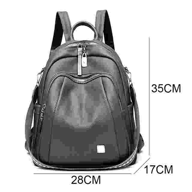 Fashion Women Soft Leather pack 3 In 1 Lady Bookbag for Girls Female Travel Bagpack Shopper Shoulder Bag Large Capacity Rucksack - Image 4