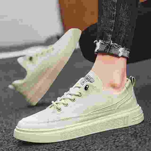 2023 Men's Casual Shoes Lightweight Breathable Men Shoes Flat Lace-Up Men Sneakers White Business Travel Tenis Masculino Shoes - Image 5