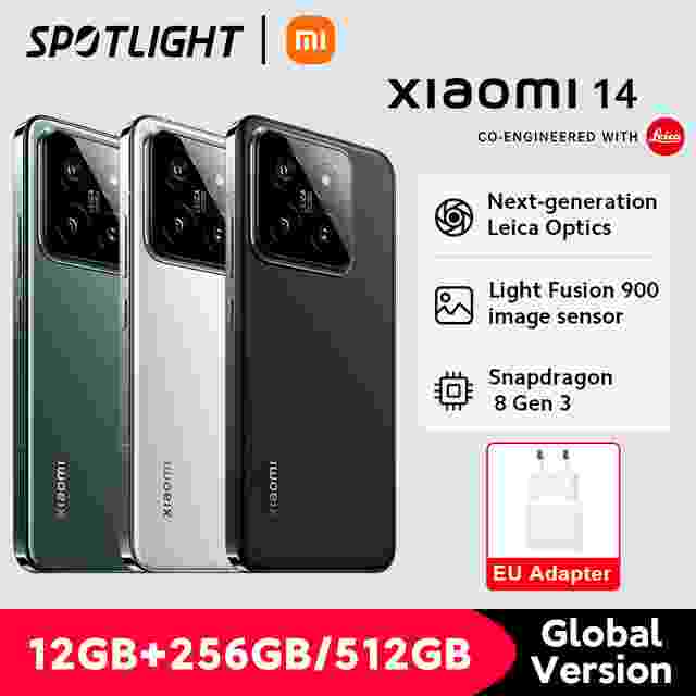 Xiaomi 14 Global Version 256GB 512GB 120Hz 6.36" AMOLED Display Snapdragon 8 Gen 3 Smartphone 50MP Leica Camera 90W HyperCharge