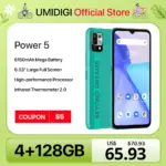 In Stock UMIDIGI Power 5 Android 11 Smartphone 128GB Helio G25 16MP Triple Camera 6150mAh 6.53” Display Global Version Cellular