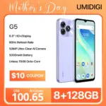 UMIDIGI G5 Smartphone, Android 13 , 8GB RAM 128GB ROM, 50MP Camera, 5000mAh Battery, Dual SIM 4G Cellphone