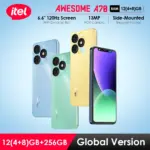 Itel A70 4G Android 12GB/256GB 6.6″ 120Hz Big Screen With Dynamic Bar 13MP Super HDR Camera Fingerprint Senor