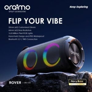 Oraimo Rover 12W Wireless Speaker with FM Radio and Deep Bass.