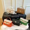 Chic Ladies Structured Top Handle Bag in multiple colors (Orange, Green, Black, White).