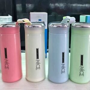 Nic Insulated Water Bottle in multiple pastel colors (pink, white, blue, green).