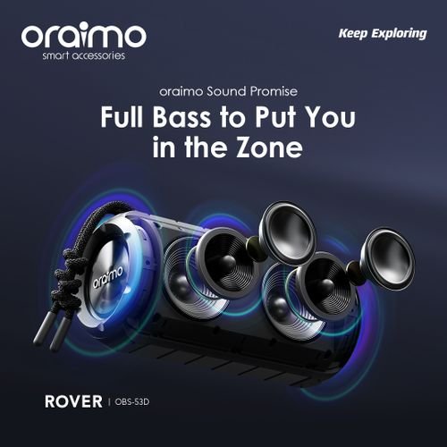 Powerful Oraimo Rover 12W Wireless Speaker | Portable FM Radio & Deep Bass | Bluetooth - Image 2
