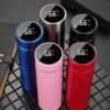 Digital Temperature Display Flask in multiple metallic colors showing the temperature on the cap.