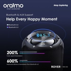 Powerful Oraimo Rover 12W Wireless Speaker | Portable FM Radio & Deep Bass | Bluetooth