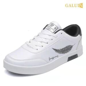GALUIN Men's Casual Sneakers (White) | Trendy Low-Top Design | Lightweight & Breathable