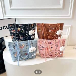 Women's Graffiti Print Tote Bag