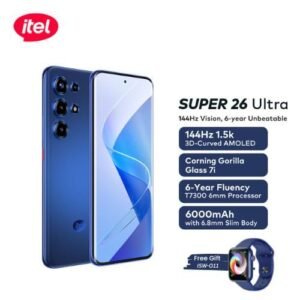 itel Super 26 Ultra 256GB Blue 3D curved AMOLED display